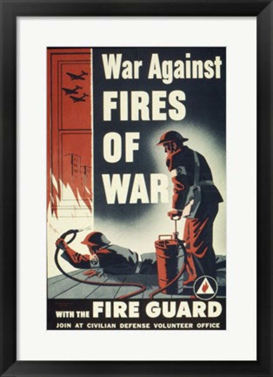 Framed Art War Against Fires of War with the Fire Guard Wall Decor 18x24 Artwork